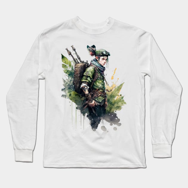 Post Apocalyptic Clad Adventurer Long Sleeve T-Shirt by LetsGetInspired